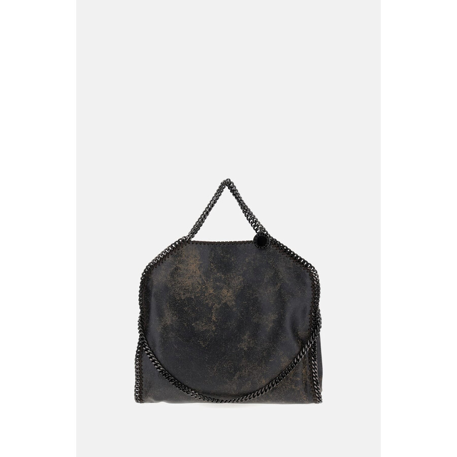 Stella Mccartney Aged Alter Suede 3-chain Cross-body Bag In Black