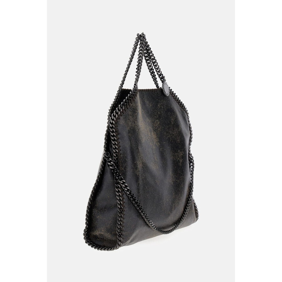 Stella Mccartney Aged Alter Suede 3-chain Cross-body Bag In Black