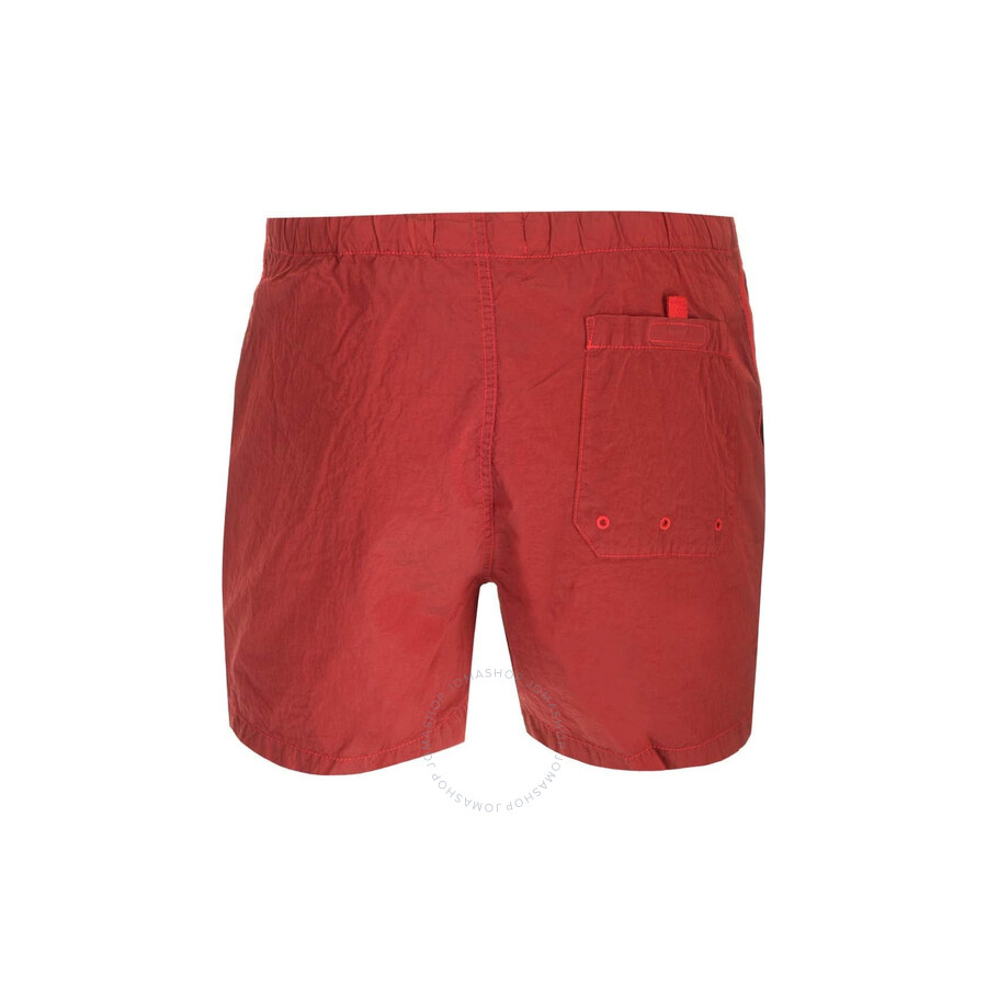 Stone Island Compass Patch Swim Shorts In Red