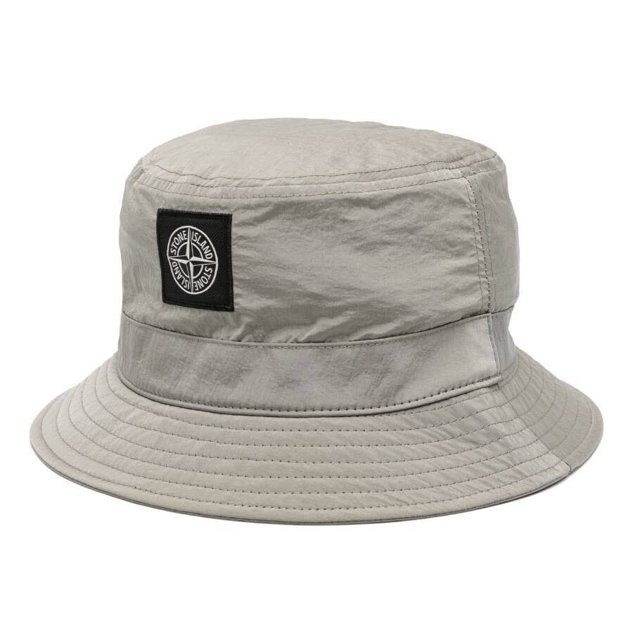 Stone Island Compass-patch Bucket Hat In Beige