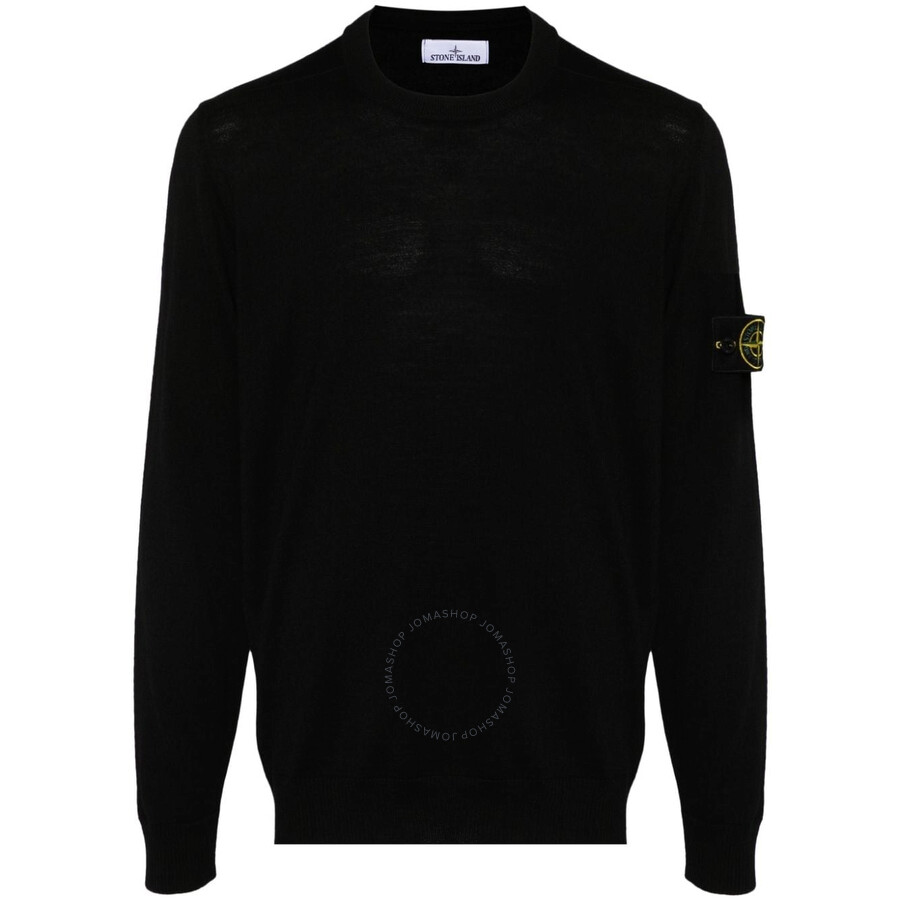 Stone Island 6100032 Organic Cotton Diagonal Fleece 'old' Effect In Black
