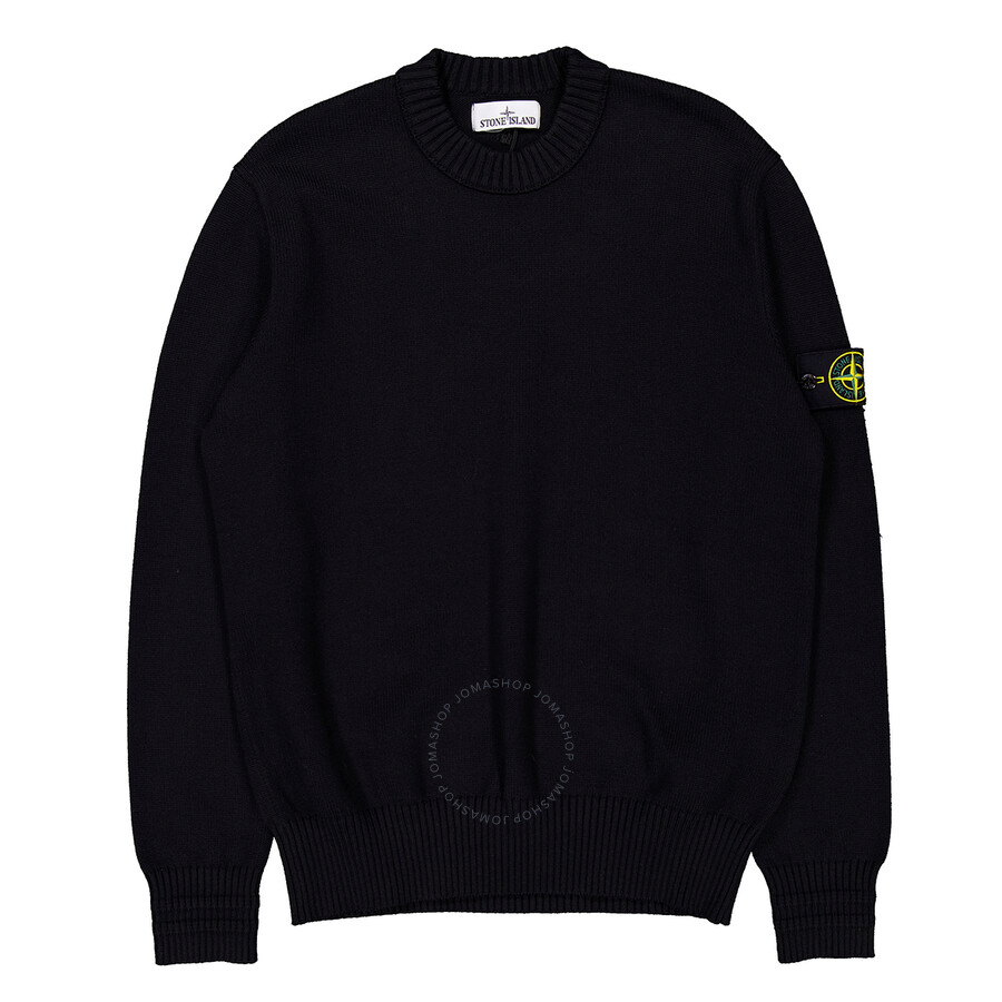 Stone Island Lightweight Wool Crew Neck Pullover In Blue