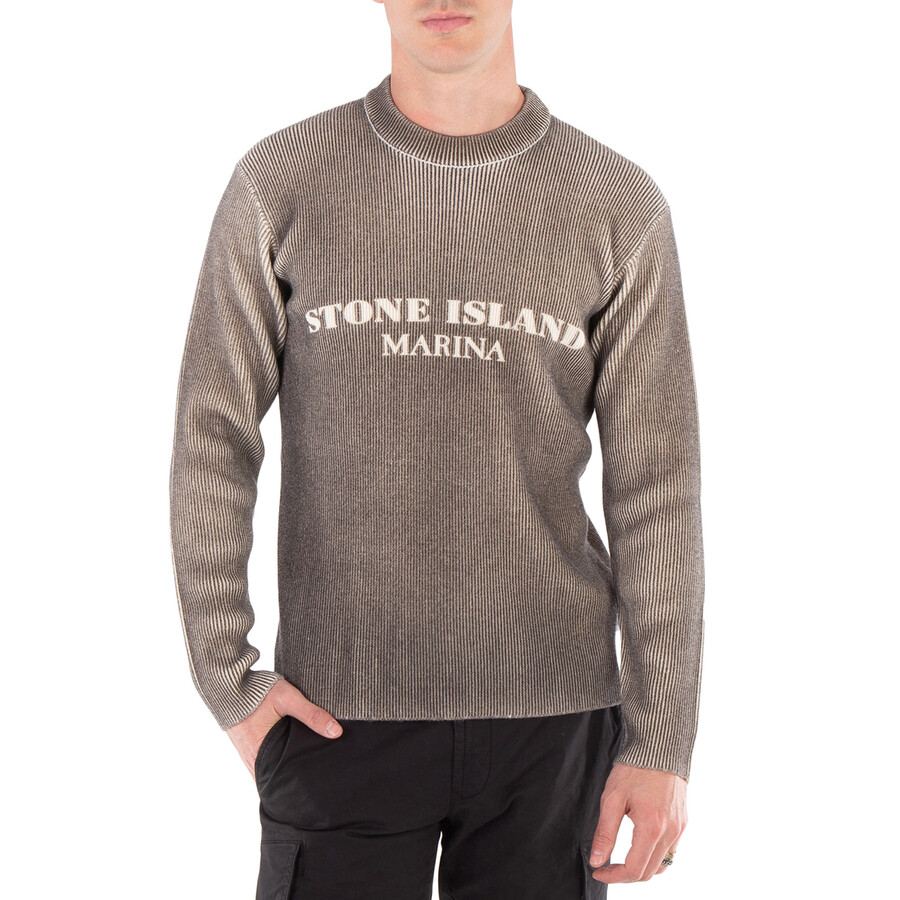 Men's Walnut Marina Printed Wool Blend Sweater