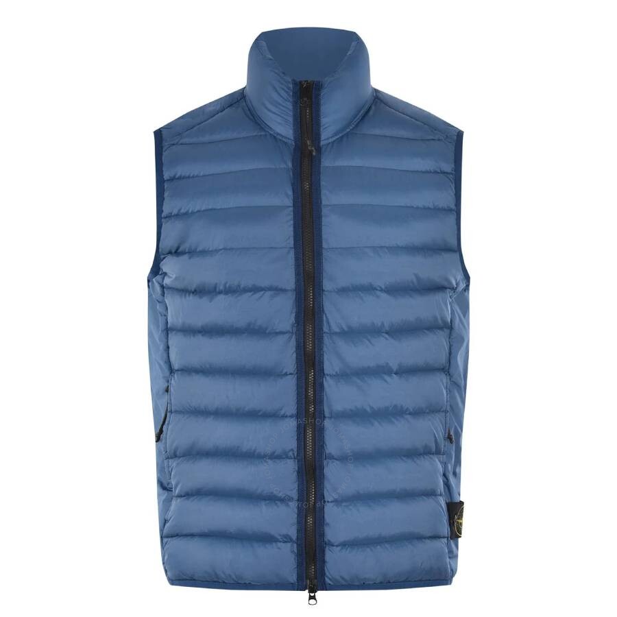 Stone Island Recycled Nylon Down Vest In Blue