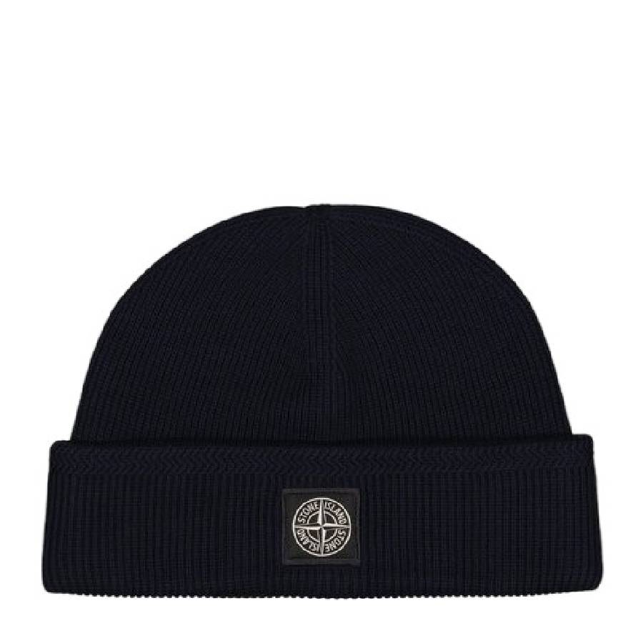 Stone Island Rib-Knit Cotton Beanie, Size One Size K1S15N100002