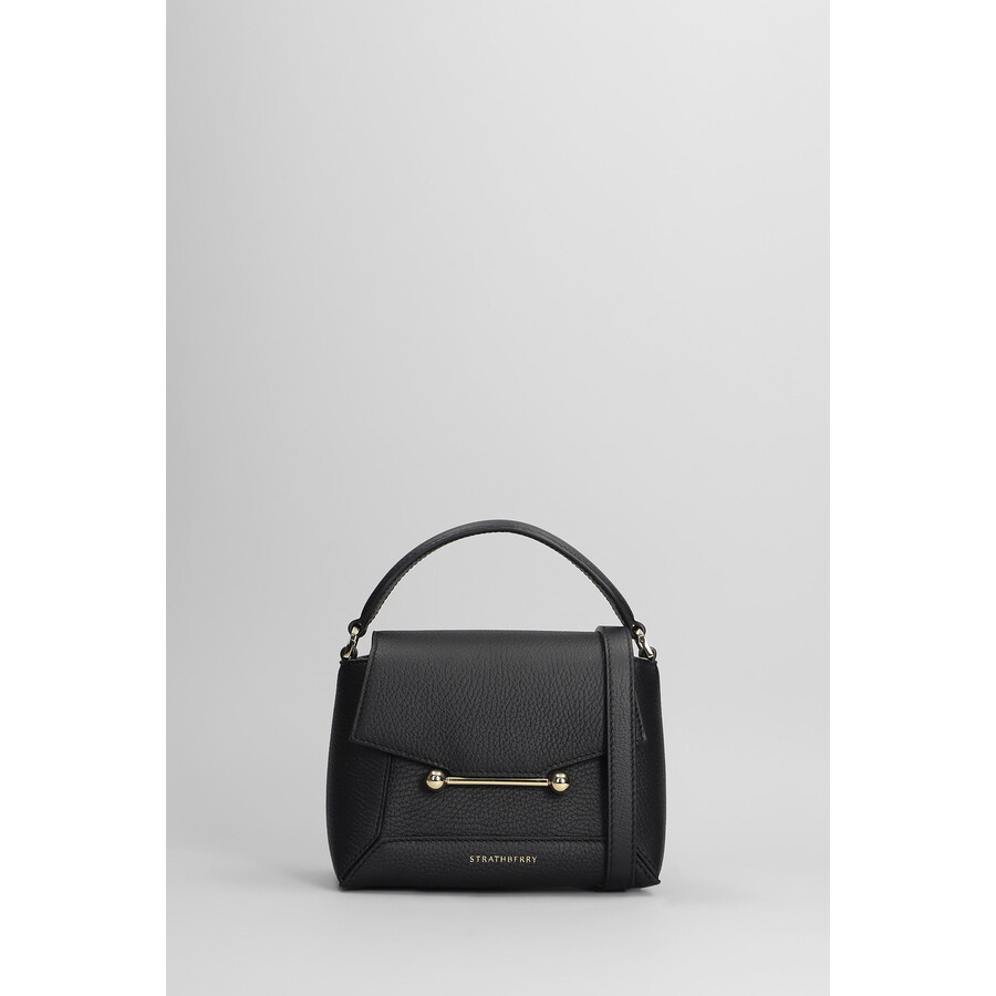 Strathberry Mosaic Shoulder Bag In Black Leather In Black