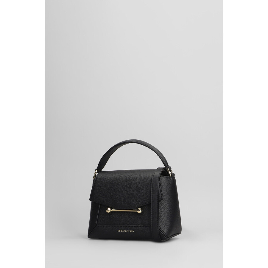 Strathberry Mosaic Shoulder Bag In Black Leather In Black