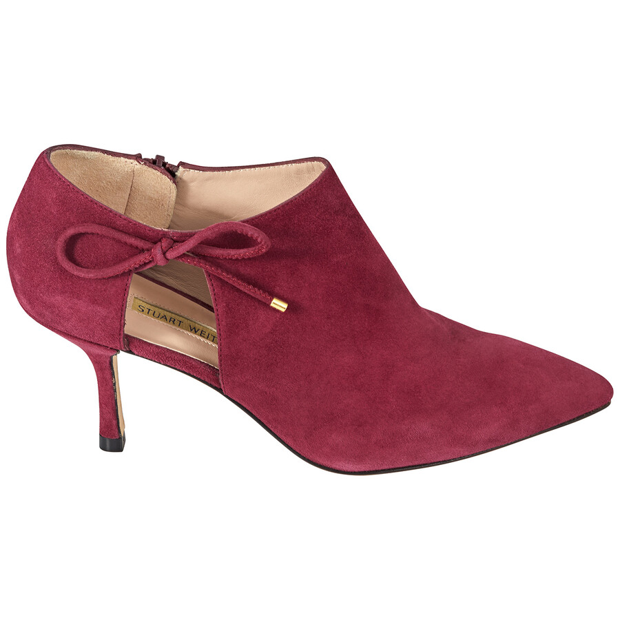 Stuart Weitzman Avita 75 Cranberry Suede Boots, Brand Size 37.5 AVITA