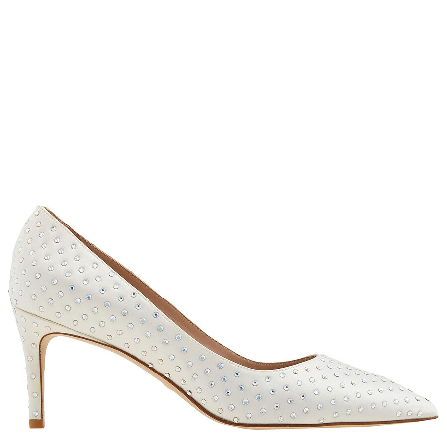 Stuart Weitzman Ladies White Forever Crystal 75 Pumps In White