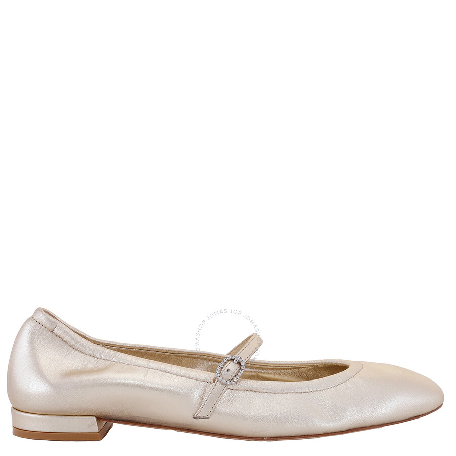 Stuart Weitzman Light Gold Claris Ballet Flats In Gold Tone