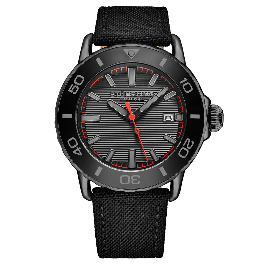 Stuhrling Original Aquadiver Quartz Black Dial Men's Watch M18250