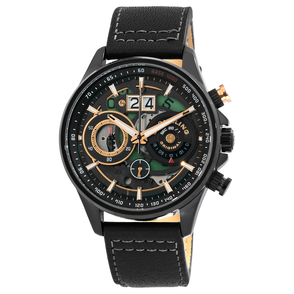 Stuhrling Original Aviator Black Dial Men's Watch M15544