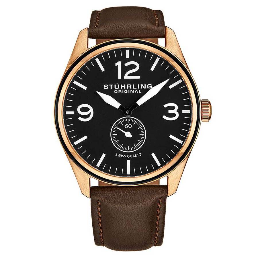 Stuhrling Original Aviator Black Dial Men's Watch M15558