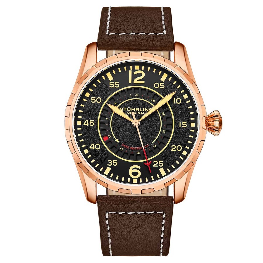 Stuhrling Original Aviator Black Dial Men's Watch M15982