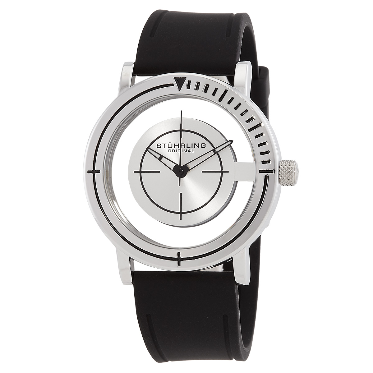 Stuhrling Original Aviator Quartz Silver Dial Men's Watch M16254