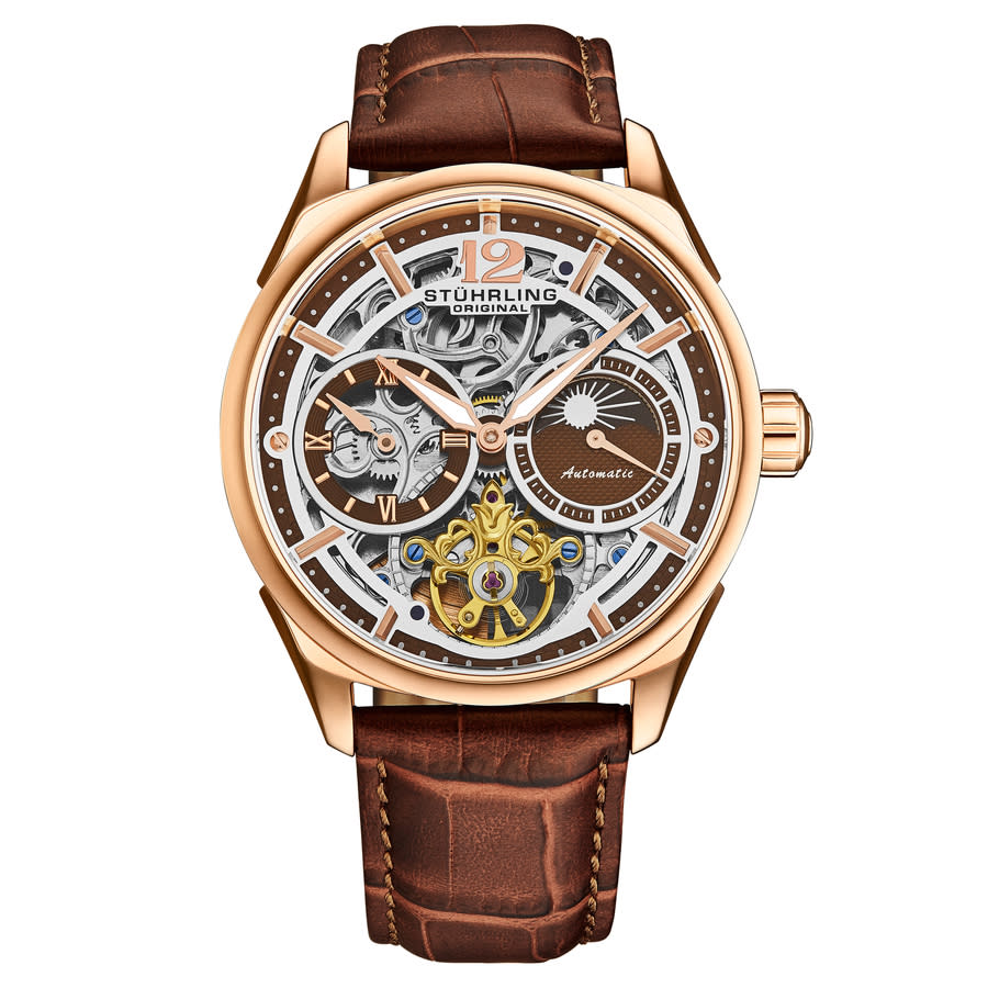 Stuhrling Original Legacy Chronograph Automatic Rose Gold Dial Men's Watch M18246