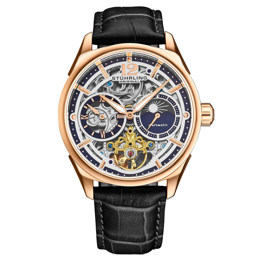 Stuhrling Original Legacy Chronograph Automatic Rose Gold Dial Men's Watch M18247