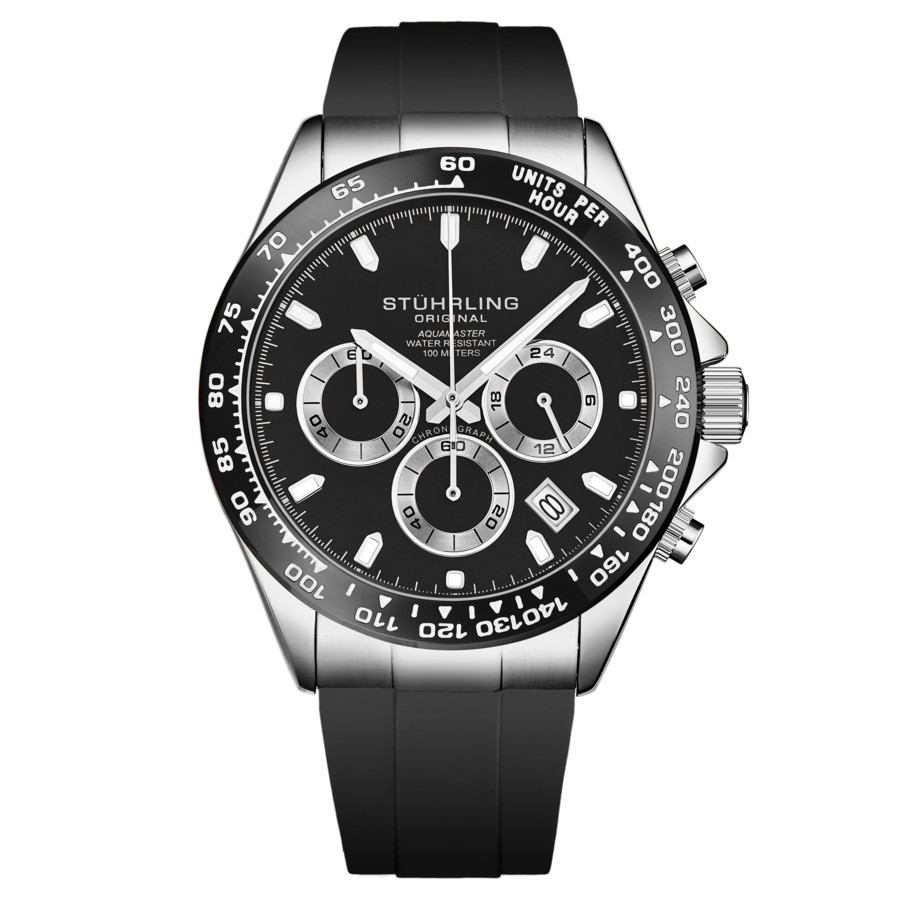 Stuhrling Original Monaco Chronograph Quartz Black Dial Men's Watch M18212