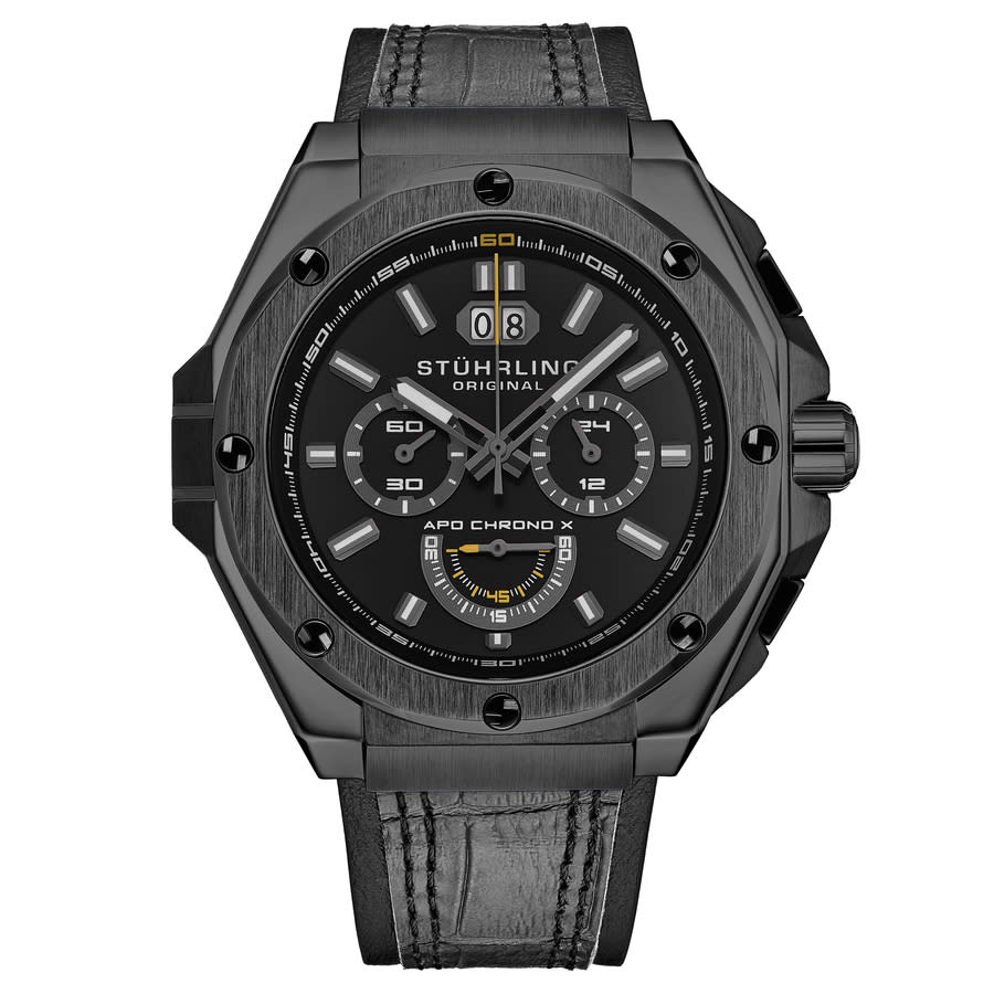 Stuhrling Original Monaco Chronograph Quartz Black Dial Men's Watch M18238