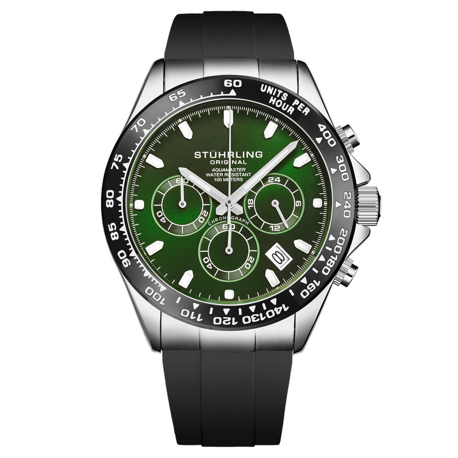 Stuhrling Original Monaco Chronograph Quartz Green Dial Men's Watch M18213