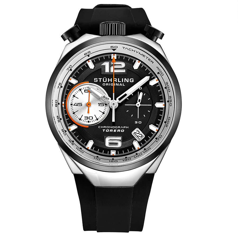 Stuhrling Original Monaco Quartz Black Dial Men's Watch M13539