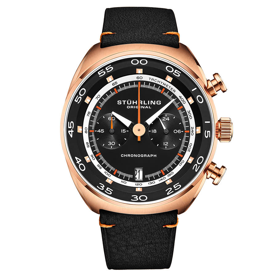 Stuhrling Original Monaco Quartz Black Dial Men's Watch M13547