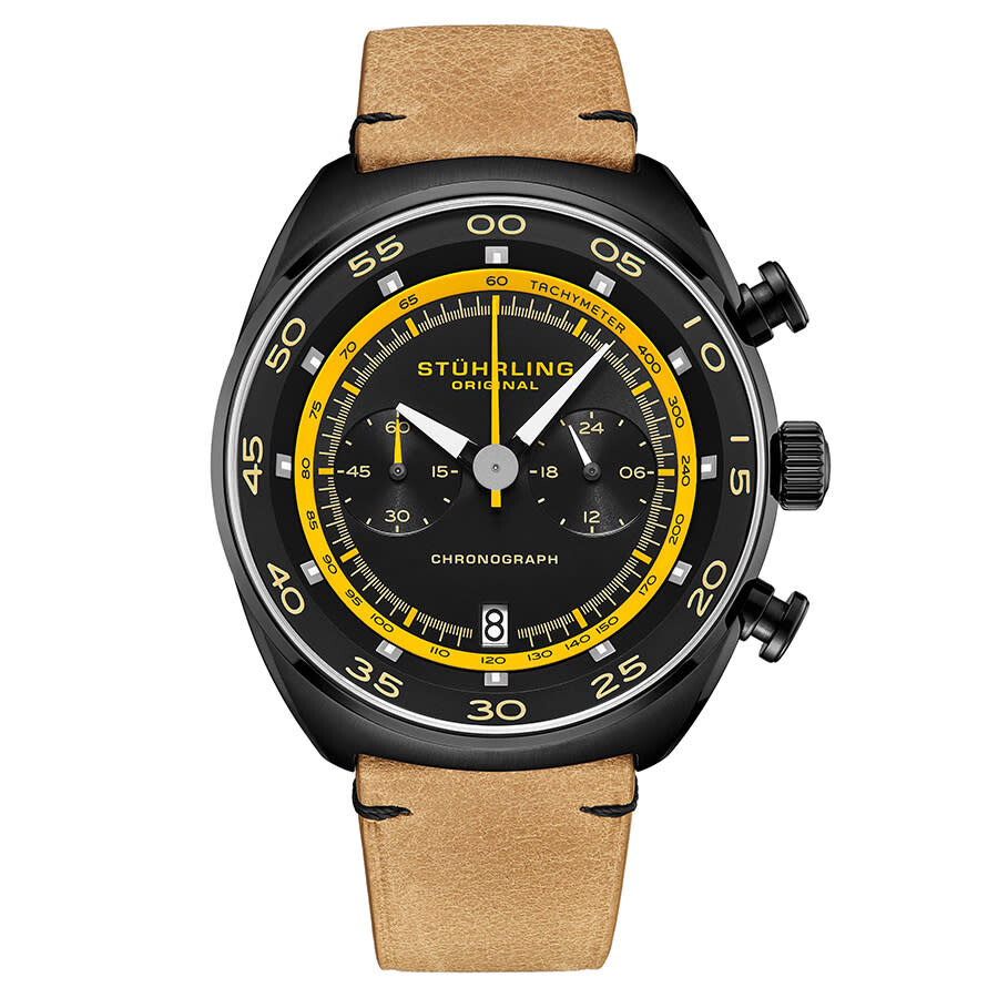 Stuhrling Original Monaco Quartz Black Dial Men's Watch M13553 ...