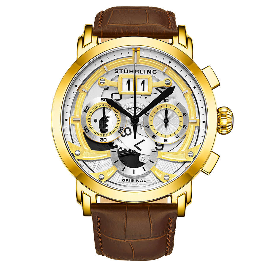 Stuhrling Original Monaco Quartz White Dial Men's Watch M13531