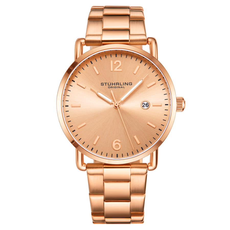 Stuhrling Original Symphony Quartz Rose Gold Dial Men's Watch M16946