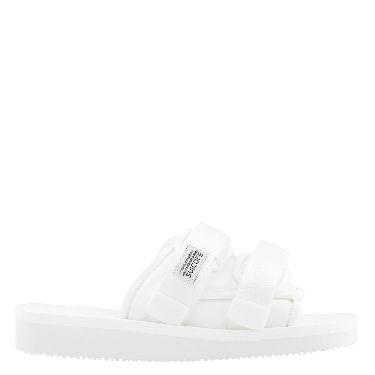 Suicoke White Black Moto-Cab Slippers, Brand Size 5 ( US Size 6