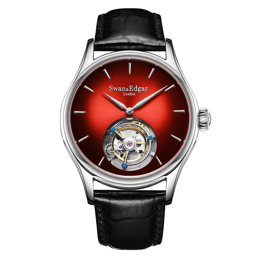 Shop Swan & Edgar Tourbillon Red Dial Men's Watch Se0069t In Red   / Black