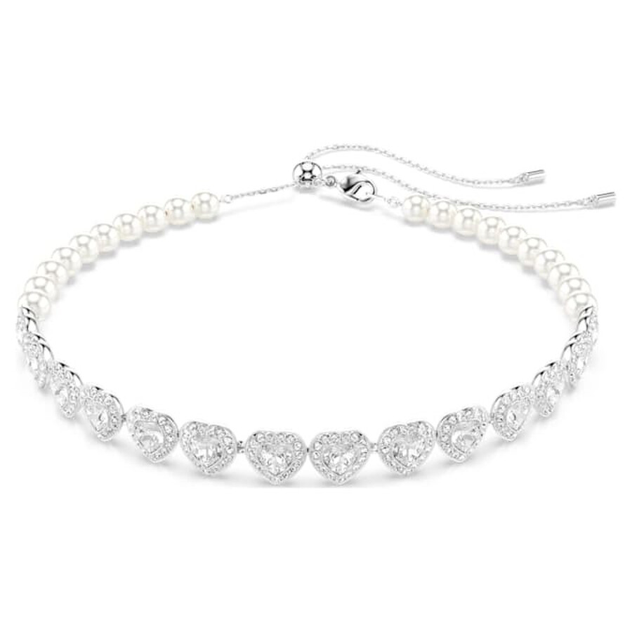Swarovski Ariana Grande Crystal Heart Halo Tennis Choker Necklace, 11.75-17.375 In Metallic
