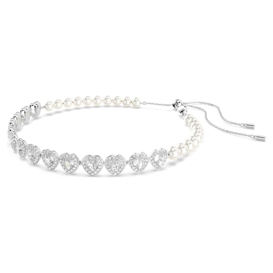 Swarovski Ariana Grande Crystal Heart Halo Tennis Choker Necklace, 11.75-17.375 In Metallic