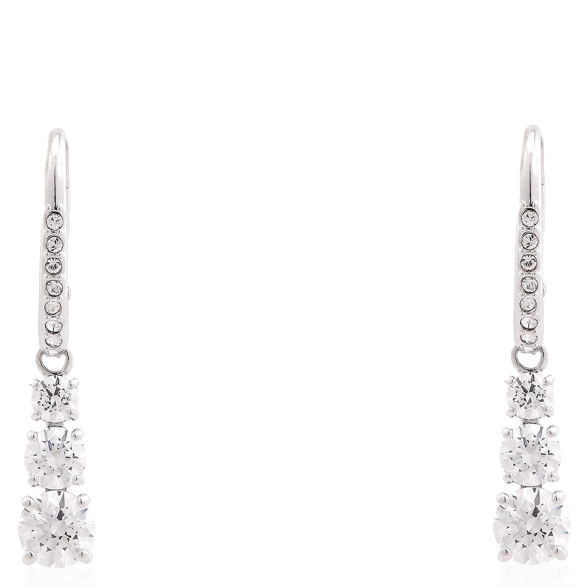Swarovski Attract Trilogy Rhodium Plated Drop Earrings 5689706