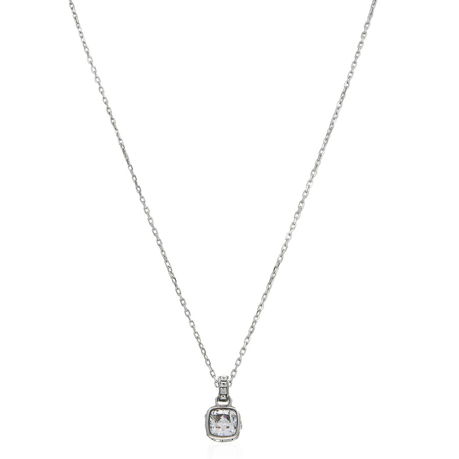 Swarovski Birthstone Pendant Apr Pendant Rhodium Shiny White In Silver Tone