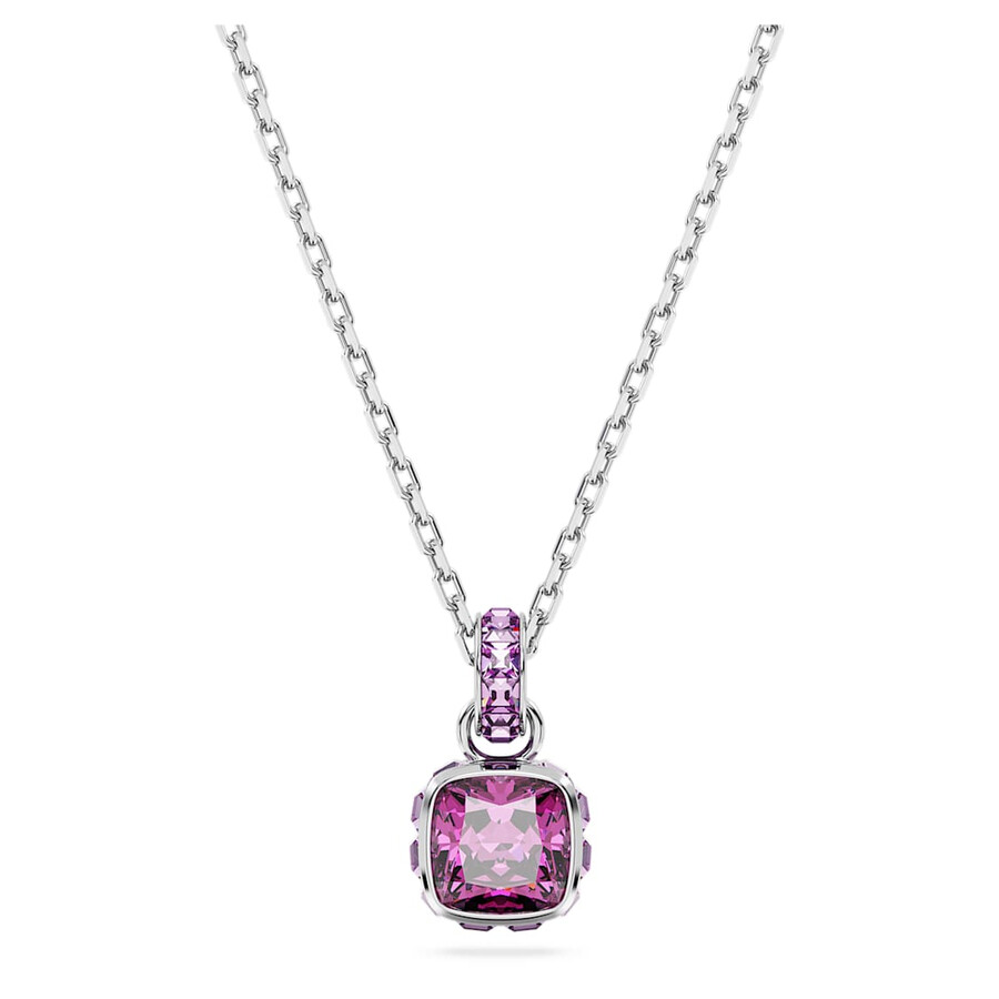 Swarovski Birthstone Pendant In Silver Tone