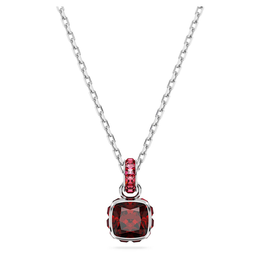 Swarovski Birthstone Pendant Jan Pendant Rhodium Shiny Red In Metallic