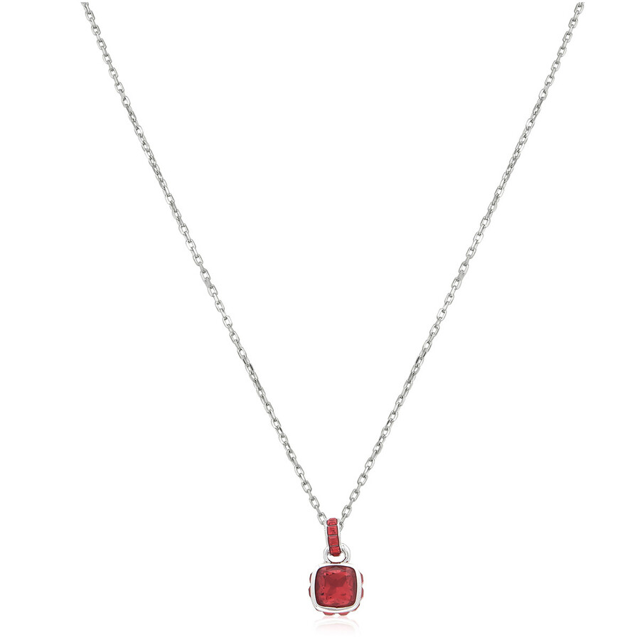 Swarovski Birthstone Pendant Jul Pendant Rhodium Shiny Red In Metallic