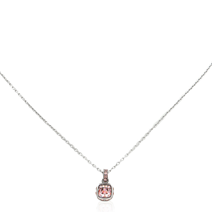 Swarovski Birthstone Pendant Jun Pendant Rhodium Shiny Fancy Morganite In Metallic