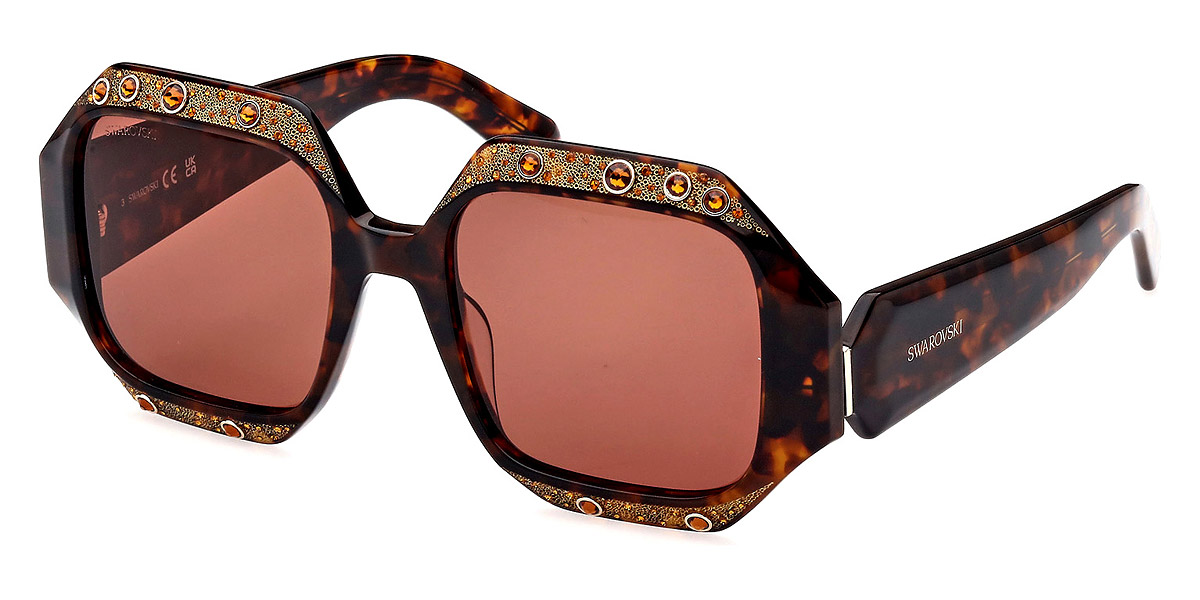 Swarovski Brown Geometric Ladies Sunglasses SK0382 52E 53  display picture 1