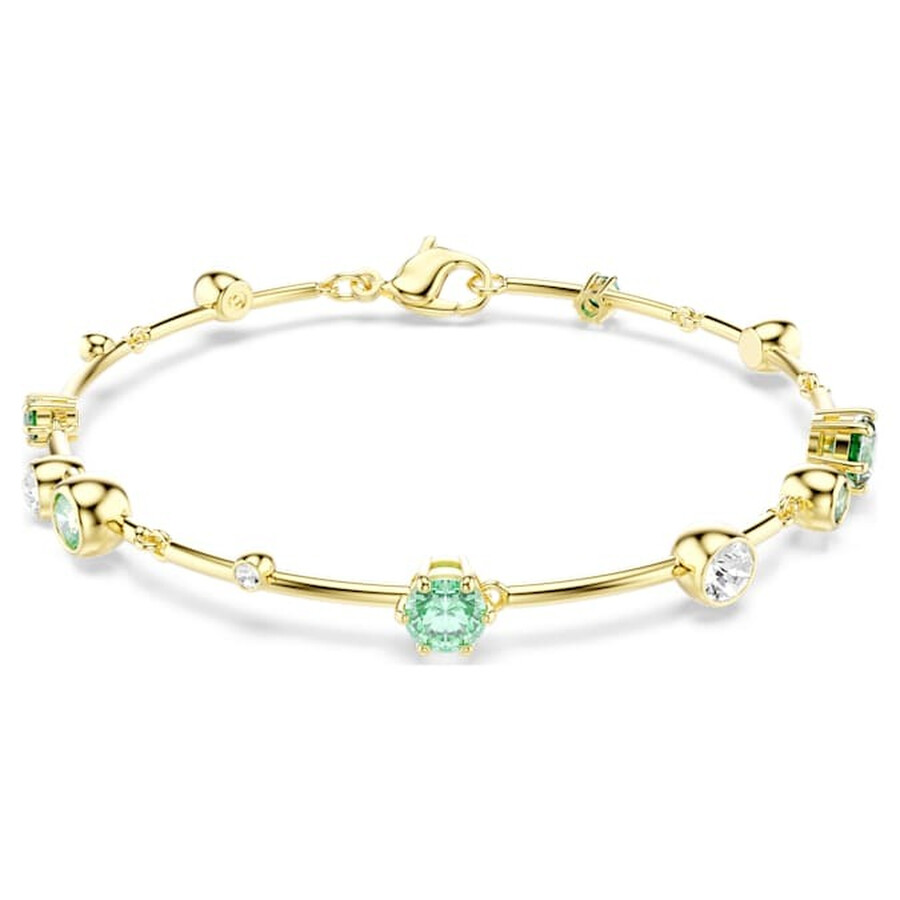 Swarovski Constella White & Green Crystal Flex Bracelet In Gold