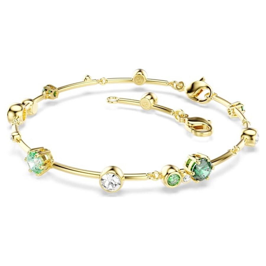 Swarovski Constella White & Green Crystal Flex Bracelet In Gold