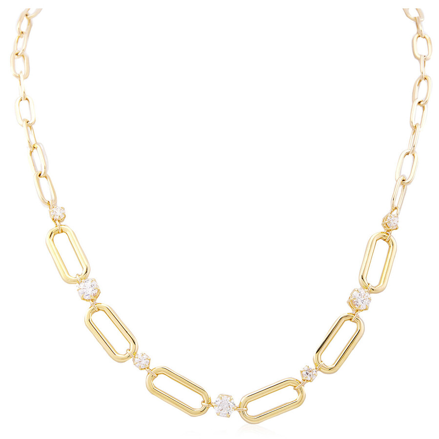 Swarovski Constella Necklace Chain Gold Shiny White In White