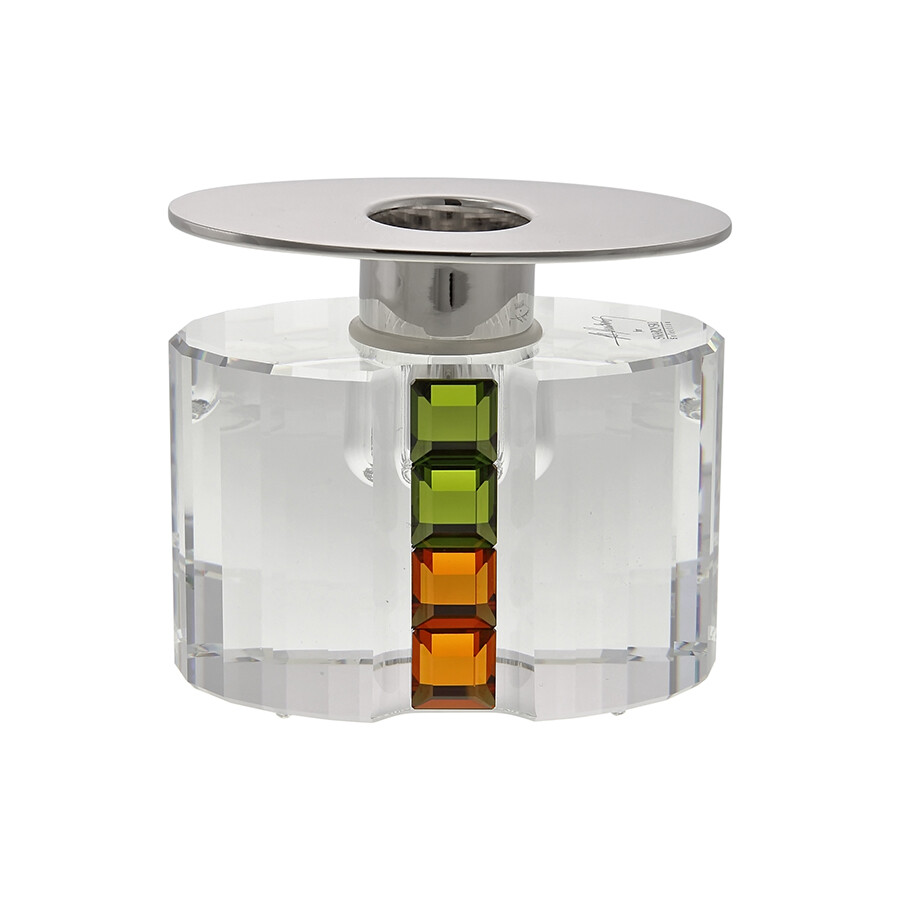 Swarovski Crystal Rainbow Candleholder Olivine/topaz 276705 In Rainbow