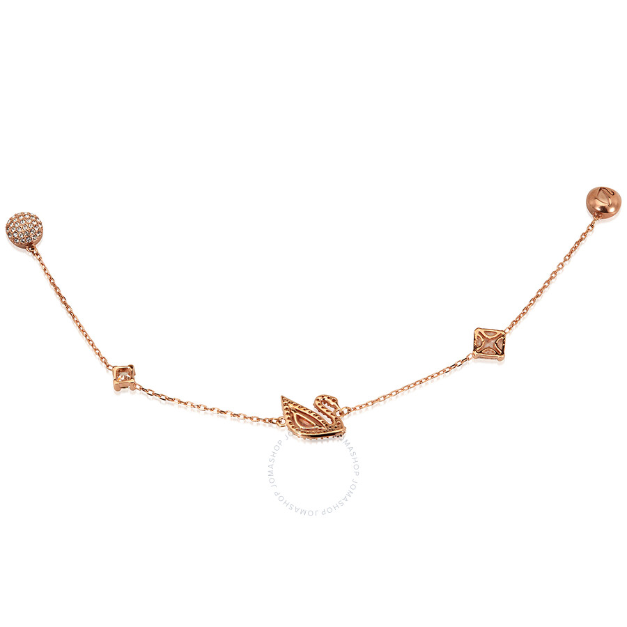 Swarovski Dazzling Swan Bracelet In Pink/rose Gold Tone/gold Tone