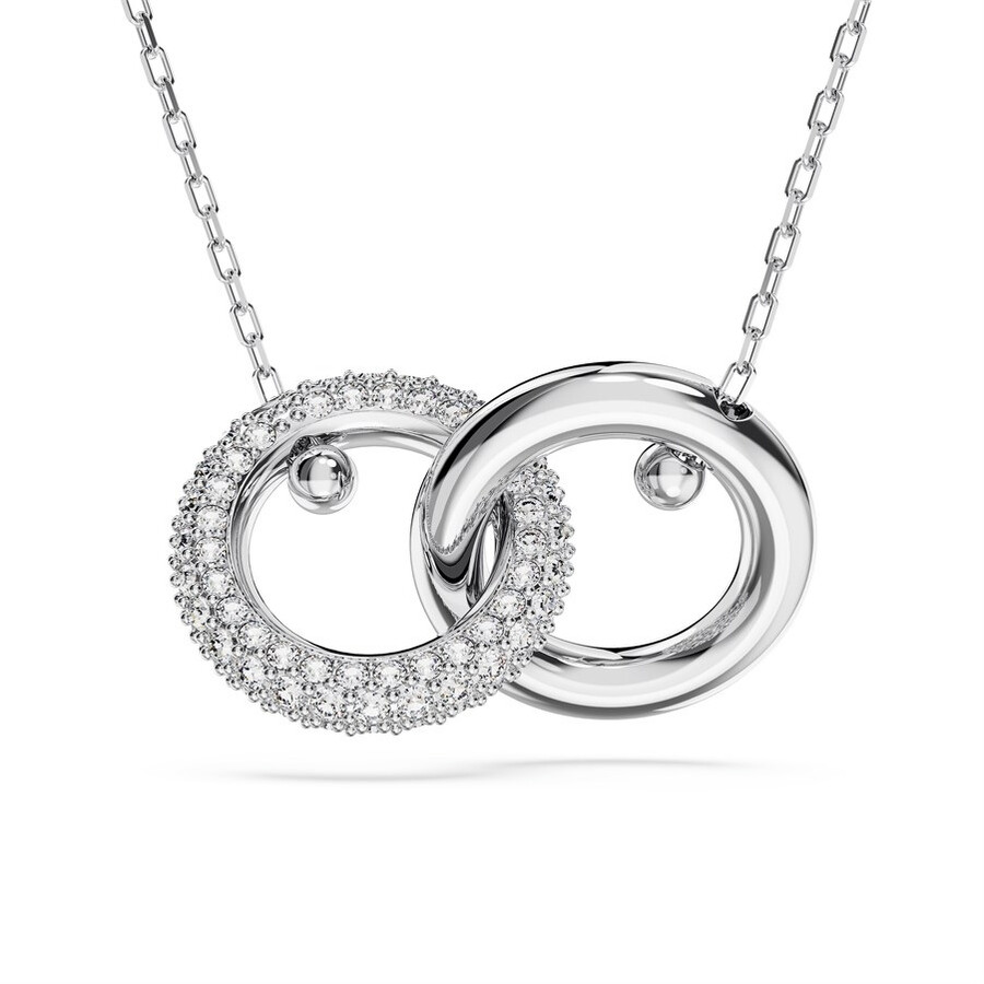 Swarovski Dextera Pendant Interlinked Rhodium Shiny Crystal In White