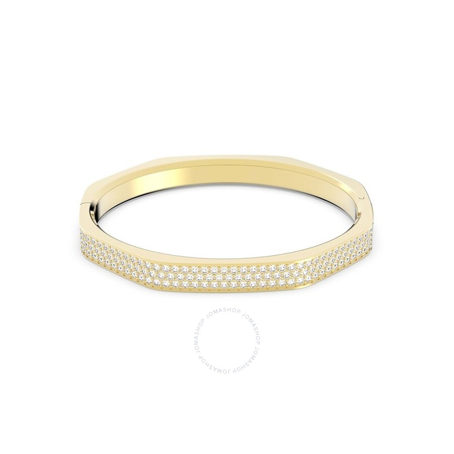 Swarovski Dextera Pave Octagon Bangle Bracelet In Gold Tone In White