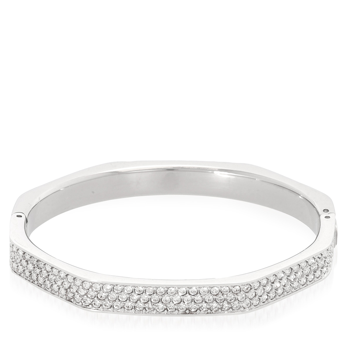 Swarovski Dextera White Rhodium Plated Octagon Shape Bangle, Size M ...