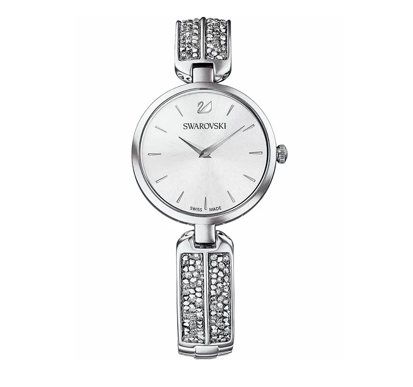 Swarovski Dream Rock Quartz White Silver Sunray Dial Ladies Watch ...