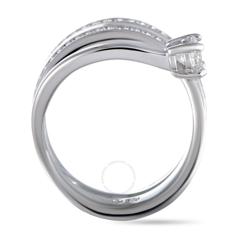 Swarovski Fresh Rhodium-plated Crystal Swirl Ring In Multi-color